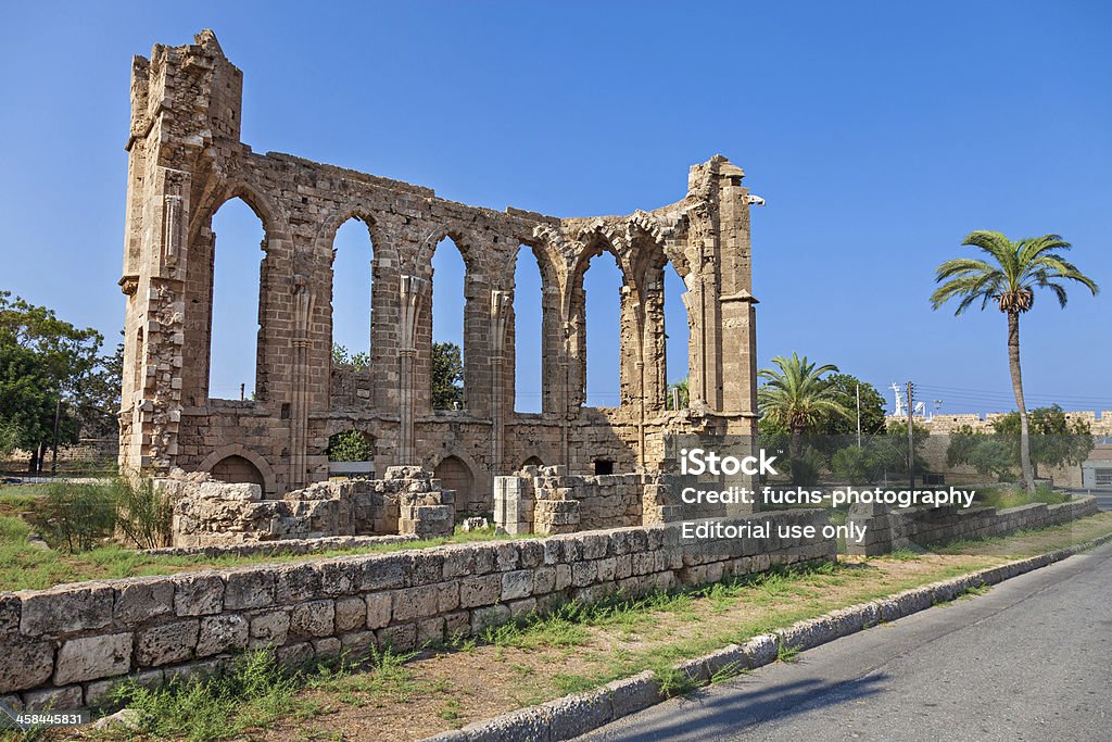 Ancient ruin Famagusta, Turkey - July 25, 2012: Ancient ruin along a street in Famagusta, located in the northern part of  Cyprus which belongs to Turkey Ancient Stock Photo