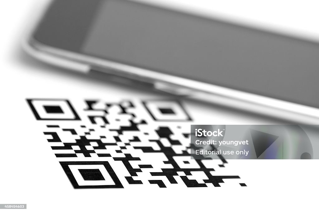 Codice qr e smartphone - Foto stock royalty-free di Affari