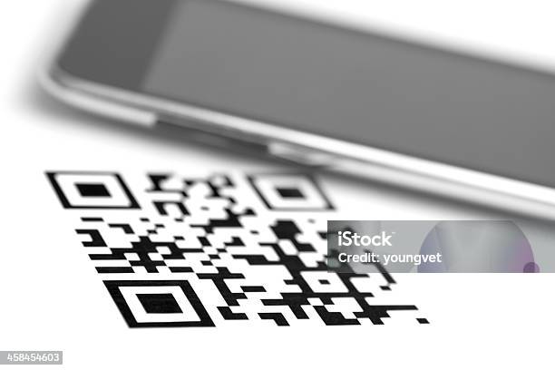 Codice Qr E Smartphone - Fotografie stock e altre immagini di Affari - Affari, Apple Computers, Attrezzatura elettronica