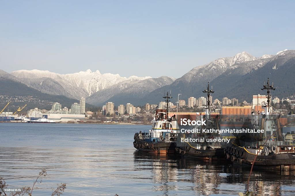 Tug Barcos no porto de Metro de Vancouver, Canadá em Burrard entrada - Royalty-free Ao Ar Livre Foto de stock
