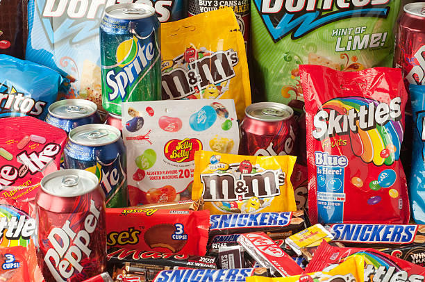 Large group of junk food stock photo