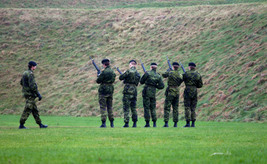 Denmark, Copenhagen,  6 january, 2008Soldiers exercises go through the loading motions. Exercises on \\\