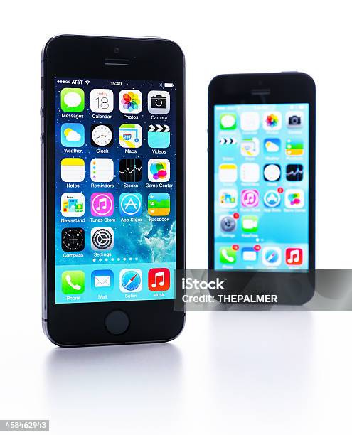 Apple Iphone 5s And 5 Stock Photo - Download Image Now - Apple Computers, Big Tech, Communication