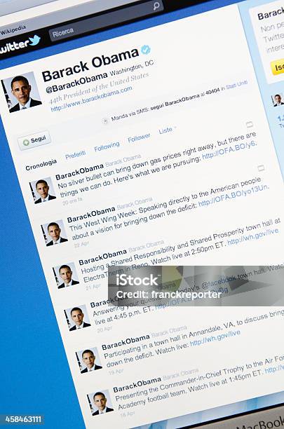 Barack Obama Twitter Fan Page Stock Photo - Download Image Now - .com, Barack Obama, Big Tech