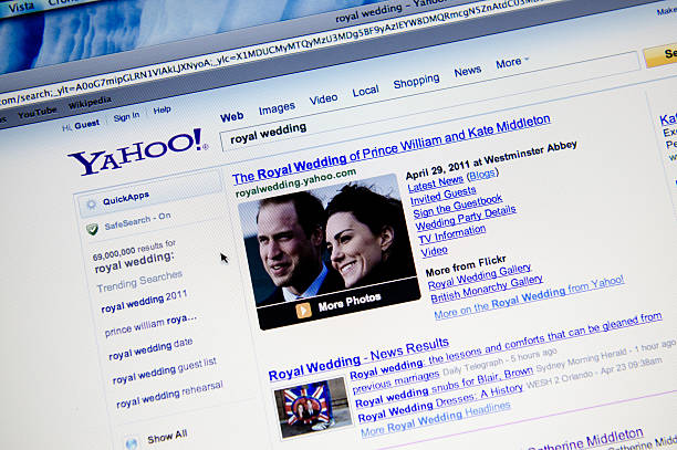 Royal wedding result on Yahoo.com search engine Florence, Italy - April 24, 2011: &amp;amp;amp;amp;amp;amp;amp;amp;amp;amp;amp;quot;Royal wedding&amp;amp;amp;amp;amp;amp;amp;amp;amp;amp;amp;quot; result on Yahoo.com search web page. The first result is http://www.officialroyalwedding2011.org that is the official site about the wedding of Prince William and Miss Catherine Middleton. Safari web browser. Macbook Pro Computer. duchess photos stock pictures, royalty-free photos & images