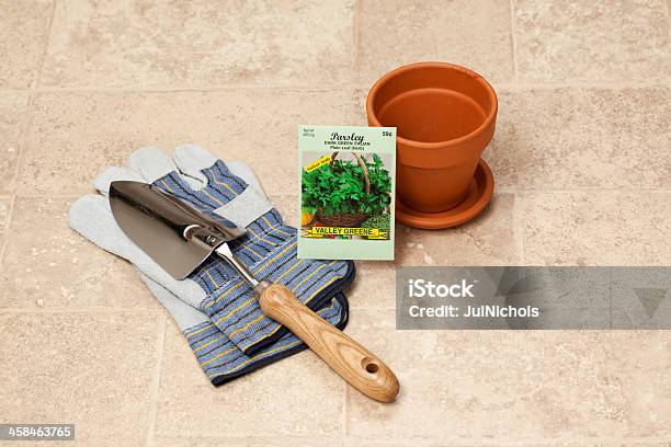 Gardening Stock Photo - Download Image Now - Seed Packet, Flower Pot, Gardening Glove