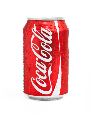 Istanbul, Turkey - March 25, 2011: A can of Coca Cola isolated on white background.