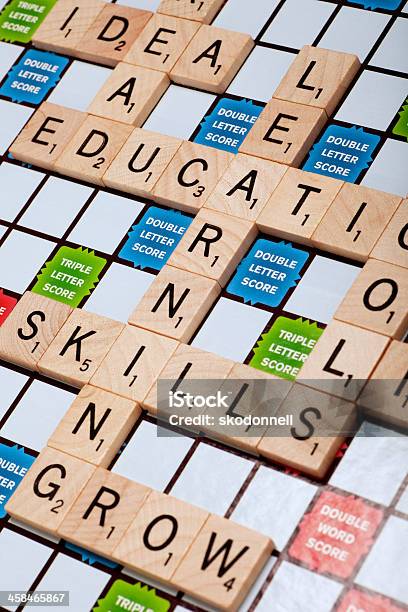 La Educación Foto de stock y más banco de imágenes de Scrabble - Scrabble, Aprender, Bloque - Forma