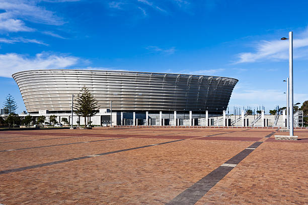 Doha, Qatar - February 24, 2006: The modern architectures of the Olympic Khalifa Stadium in the outskirts of the city