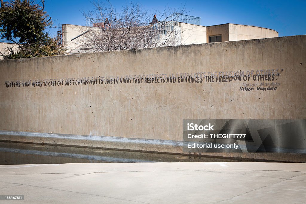 Quote from Nelson Mandela at Apartheid Museum Johannesburg, South Africa - July, 17th 2011: A quote from Nelson Mandela written on the wall at the Apartheid Museum in Johannesburg, South Africa. Seen at the entrance to the museum. Nelson Mandela Stock Photo