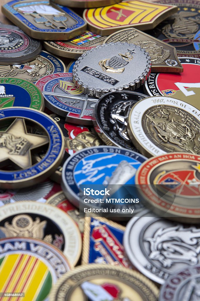 군용동물에는 챌린지 동전 컬레션 - 로열티 프리 개념 스톡 사진