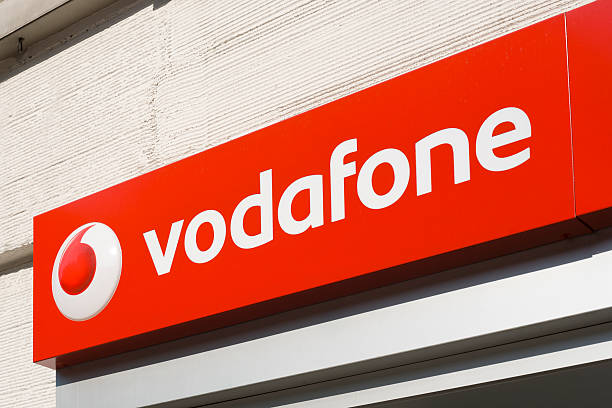 Vodafone sign stock photo