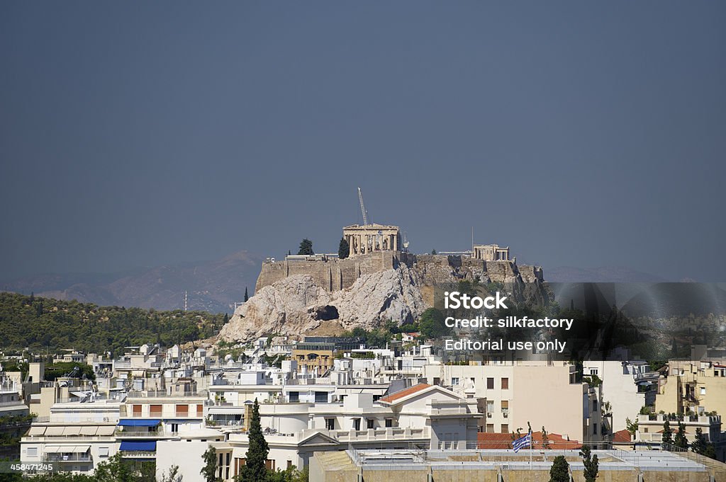 Acropolis Parthenon con en Atenas, Grecia en verano por la mañana - Foto de stock de Acrópolis - Atenas libre de derechos