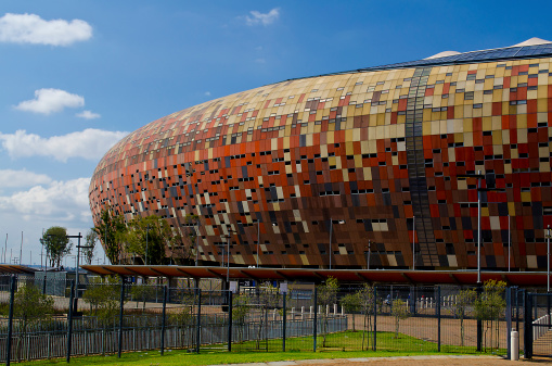 Johannesburg, South Africa - March 10, 2013: The National Stadium stands outside Soweto in Johannesburg.