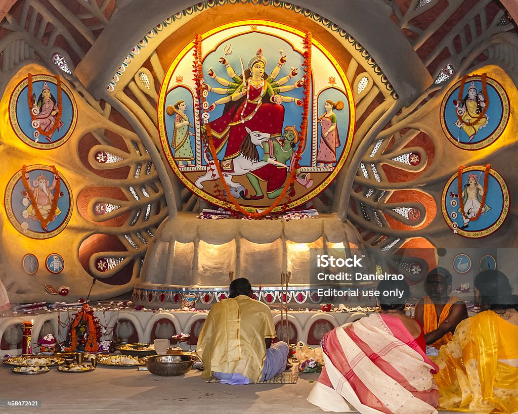 두르가 푸자, pandal, 디스플레이, Kolkata, India - 로열티 프리 Durga Puja Festival 스톡 사진