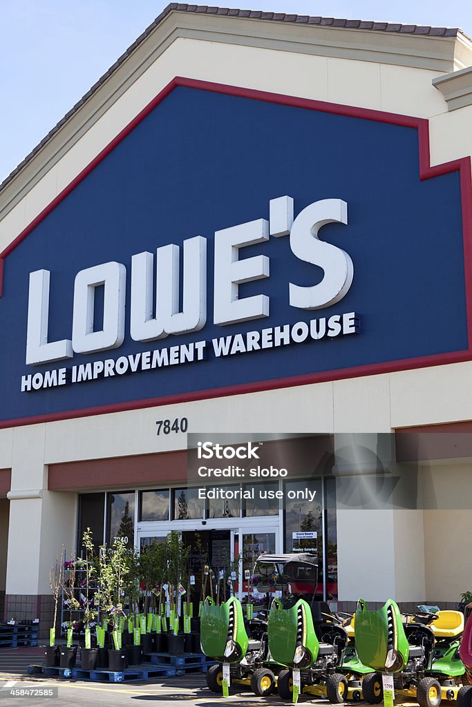 Lowes Home Improvement Warehouse Citrus Heights, California, USA - April 21, 2011: Entrance to the Lowe\'s store located at Birdcage Marketplace complex in Citrus Heights, California. Lowe\'s is the 2nd largest home improvement retailer worldwide. Lowe's Stock Photo