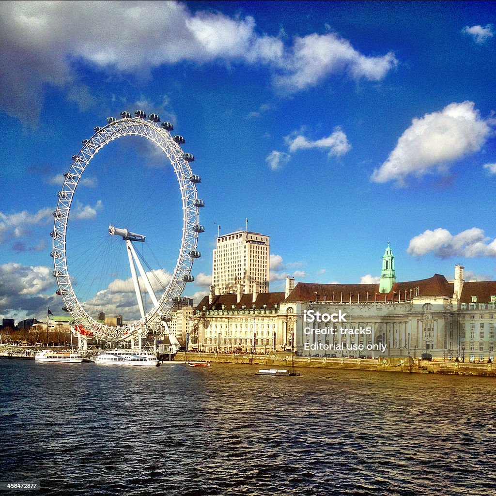 및 County Hall London Eye - 로열티 프리 0명 스톡 사진