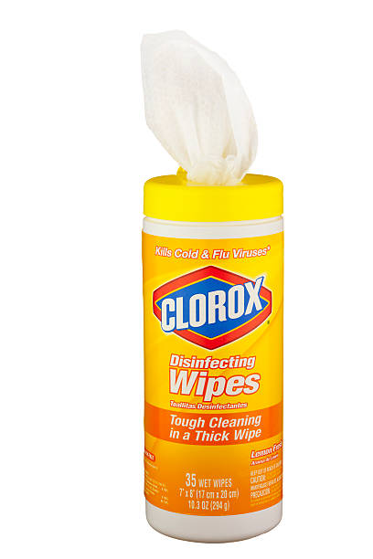 Clorox Brand Disinfecting Wipes With Tissue Exposed stock photo