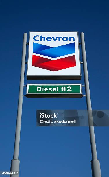 Chevron Sign Stock Photo - Download Image Now - Blue, Color Image, Copy Space