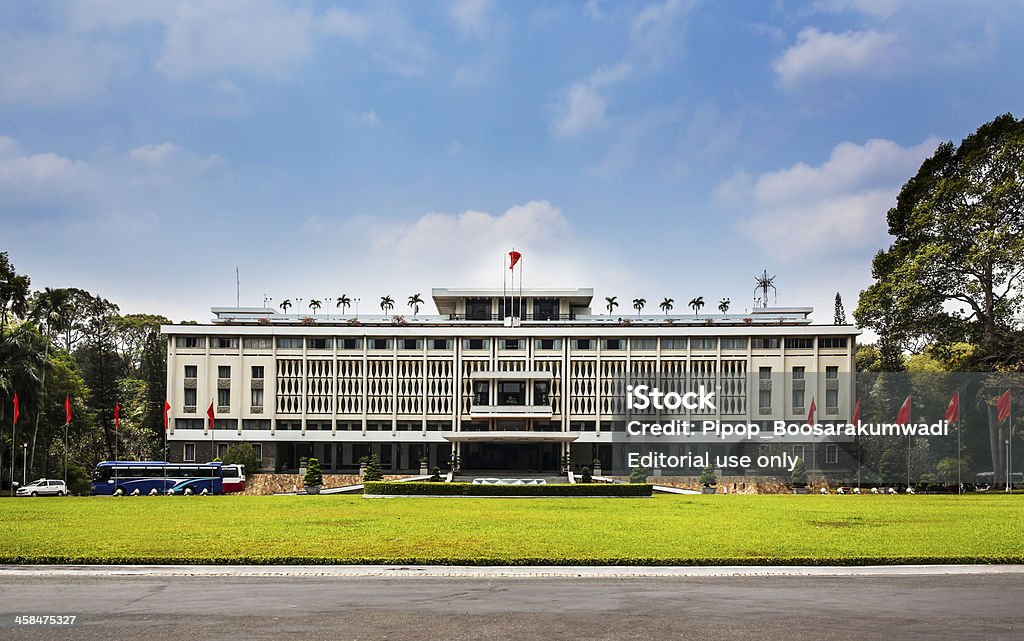재통일 궁전, 명소 (Ho Chi Minh City, Vietnam. - 로열티 프리 건물 외관 스톡 사진