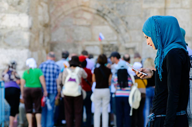 Mature muslim woman posing outdoors
