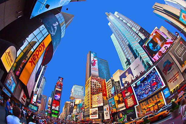 Times Square is a symbol of New York City New York, USA - July 8, 2010: Times Square, featured with Broadway Theaters and huge number of LED signs, is a symbol of New York City and the United States in Manhattan, New York City. retail digital signage stock pictures, royalty-free photos & images