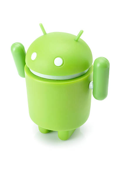 Google Android phone character stock photo