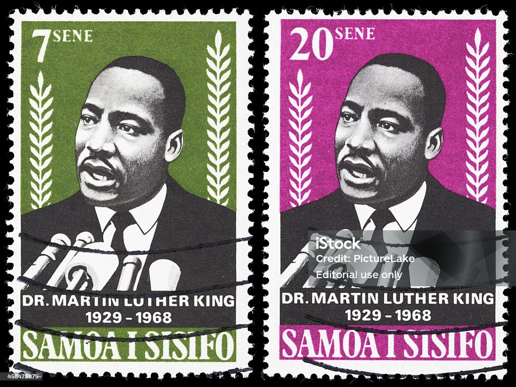 Samoa Dr Martin Luther King Jr sellos de envío - Foto de stock de Martin Luther King libre de derechos