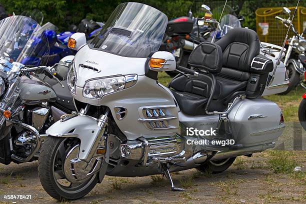 Silver Honda Goldwing Stock Photo - Download Image Now - Brand Name, Chrome, Close-up