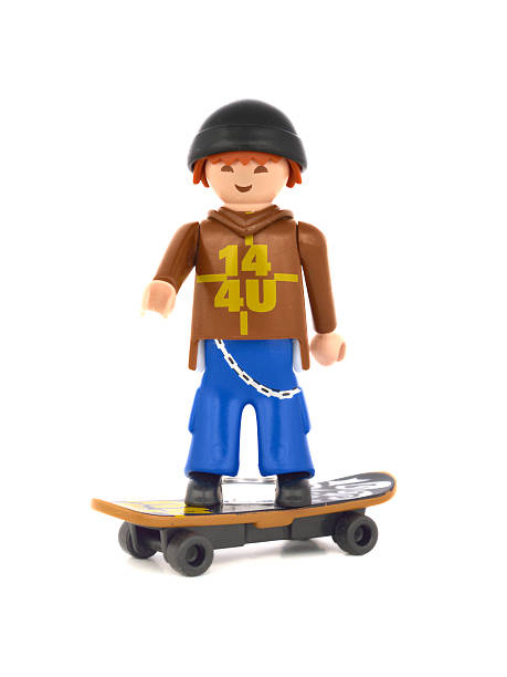 Playmobil skateboarder stock photo