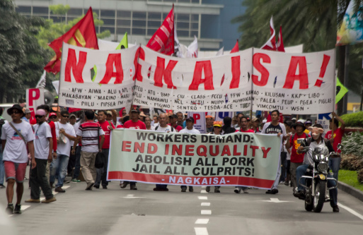 Metro Manila, Philippines- October 4, 2013: Thousands of Filipinos marched in the \