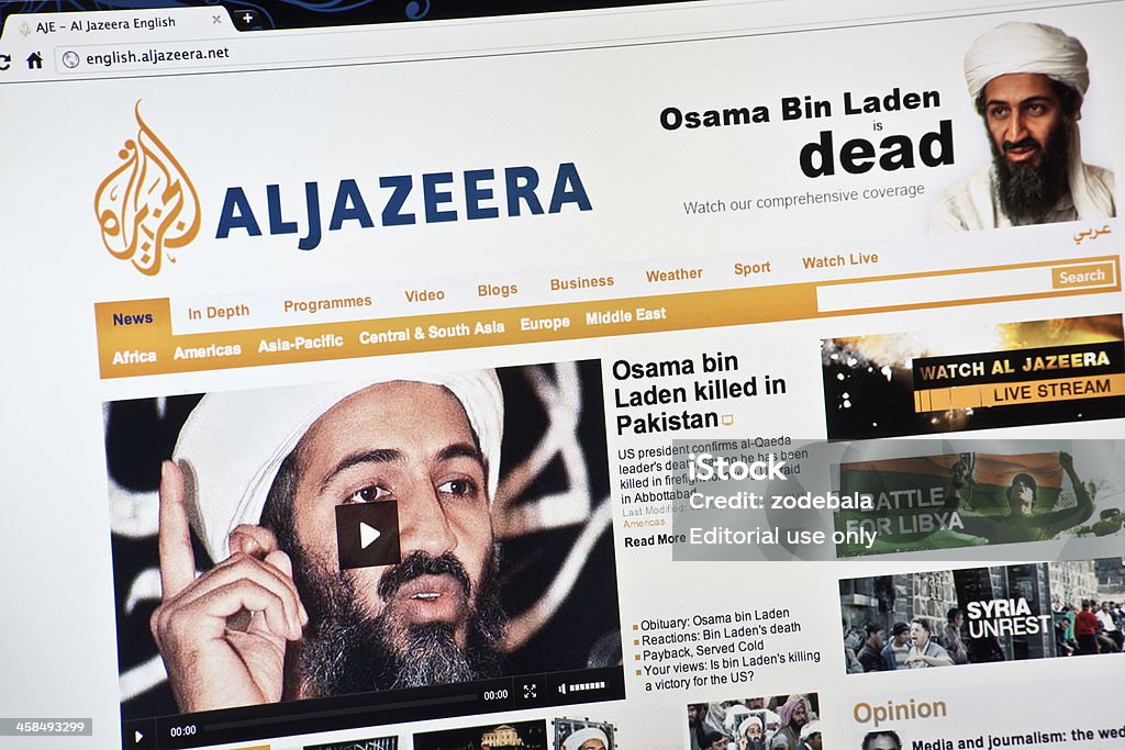 Oussama Ben Laden est mort sur Al Jazeera Hompage - Photo de Attentat du 11 septembre 2001 libre de droits