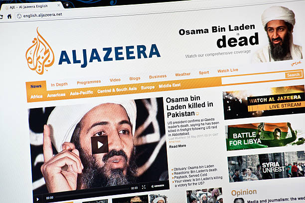osama bin laden está morto em al jazeera hompage - osama bin laden imagens e fotografias de stock