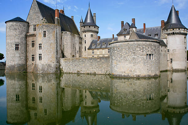 Barbezieux-Saint-Hilaire, France - July 23, 2023: Castle Barbezieux at cloudy day.
