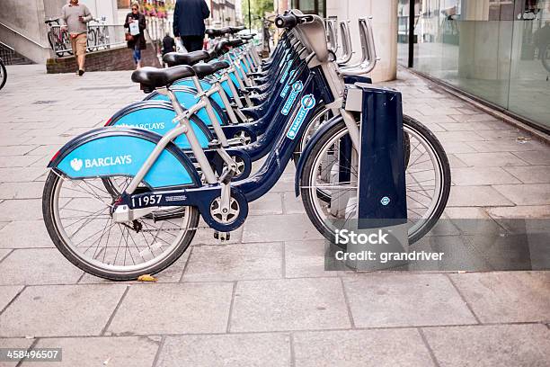 Public Bikes In London Stock Photo - Download Image Now - Bicycle, Bicycle Rack, Blurred Motion