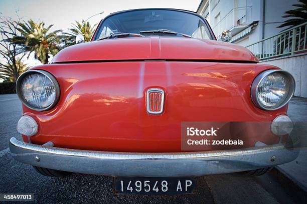 Red Italian Car Fiat 500 Stock Photo - Download Image Now - Capital Cities, Car, Car Hood