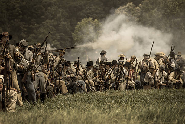 linia skirmish konfederacji - civil war zdjęcia i obrazy z banku zdjęć