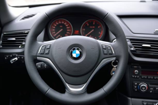 BMW Steering Wheel and Dashboard stock photo