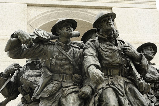 Ottawa, Canada, May 22,2011- Close up of Canada\'s National War Memorial in Ottawa. The memorial depicts all branches of Canada\'s armed service during the First World War.
