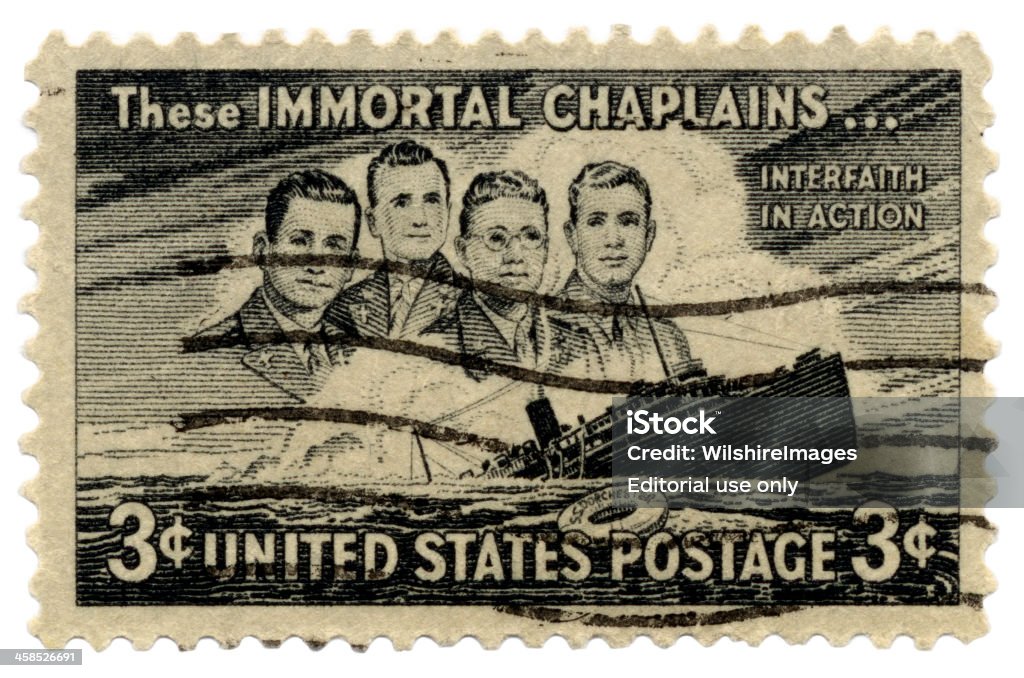 Immortal Chaplains Interfaith In Action (우표 - 로열티 프리 군종 스톡 사진