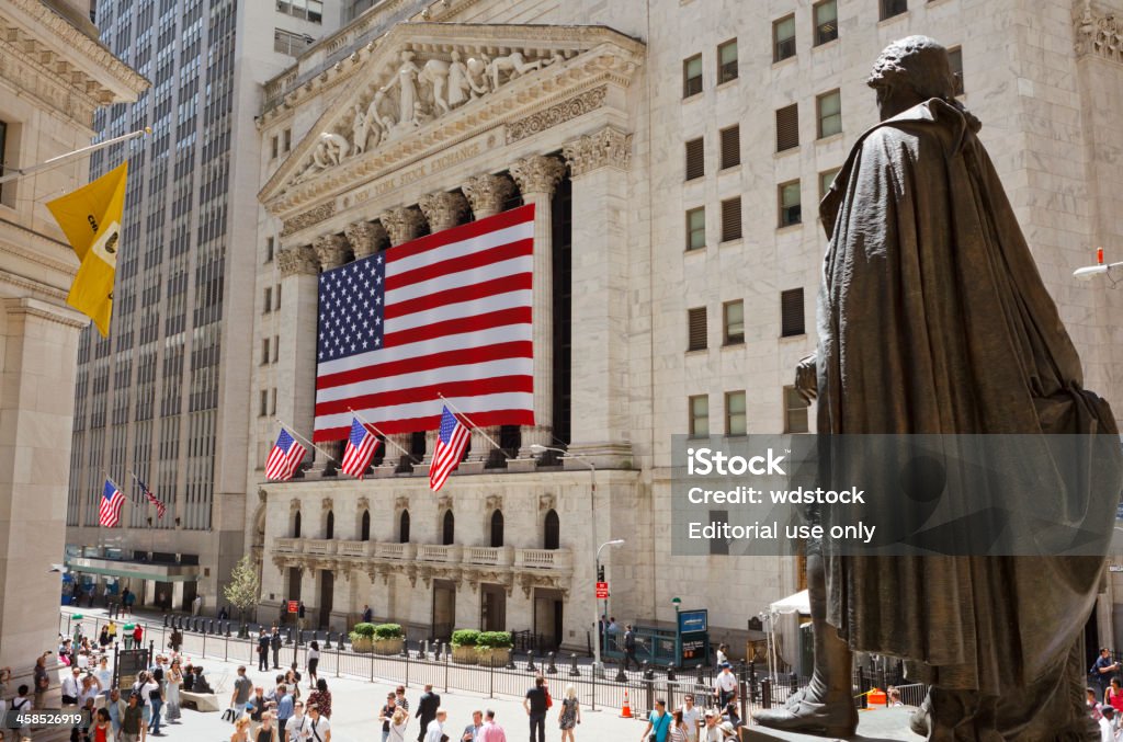 Нью-Йоркская фондовая биржа Манхэттен - Стоковые фото Нью-Йоркская фондовая биржа роялти-фри
