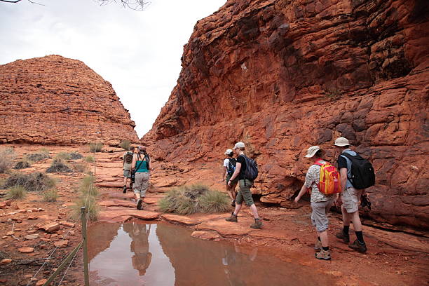 kings canyon à pied - australia nature kings canyon northern territory photos et images de collection