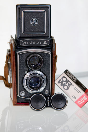 Zuelpich, NRW, Germany - March 06, 2011: a very old 6x6 format camera made in japan shoot in a studio