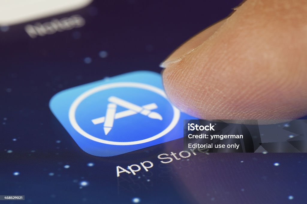 App Store ]アイコンをクリックして、iOS 7 - モバイルアプリのロイヤリティフリーストックフォト