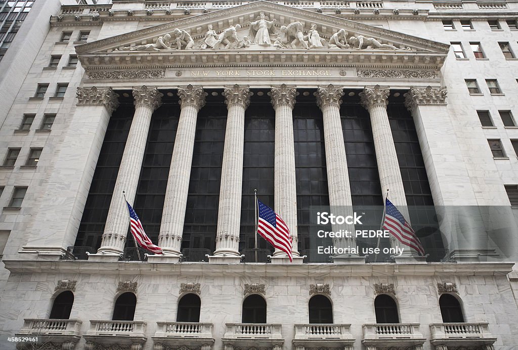 Нью-Йоркская фондовая биржа - Стоковые фото Архитектура роялти-фри