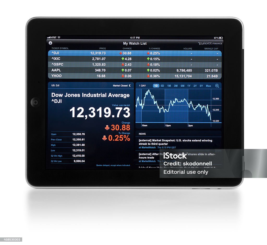 MarketDash na Apple iPad - Royalty-free Investimento Foto de stock