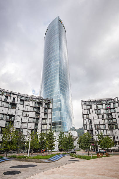 Bilbao, Basque Country, Spain  - april, 03 , 2024-  Iberdrola Tower headquarters. The tower was designed by architect Caesar Pelli in 2011.