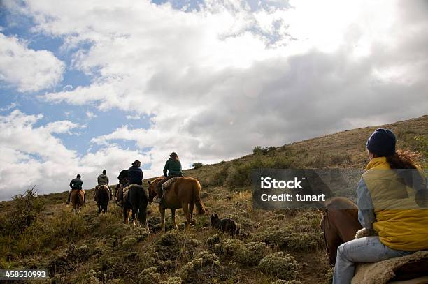 Cabalgatas En La Patagonia Foto de stock y más banco de imágenes de Bariloche - Bariloche, Caballo - Familia del caballo, Equitación