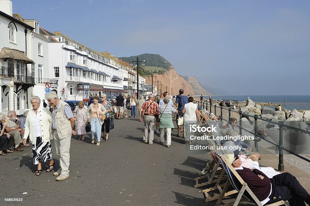 Sidmouth Promenade - Lizenzfrei Aktiver Senior Stock-Foto