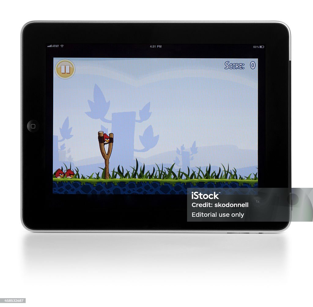 Angry Birds App na iPad - Zbiór zdjęć royalty-free (Angry Birds - Game)